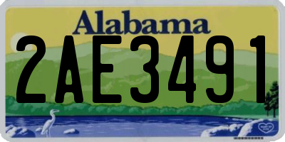 AL license plate 2AE3491