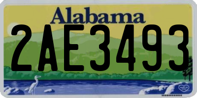 AL license plate 2AE3493
