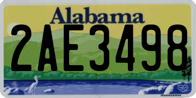 AL license plate 2AE3498