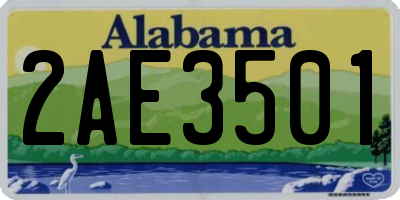 AL license plate 2AE3501