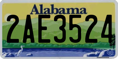 AL license plate 2AE3524