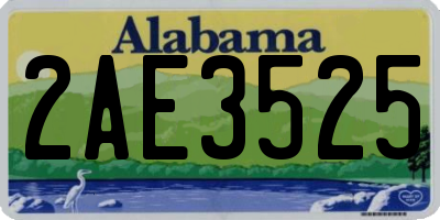AL license plate 2AE3525