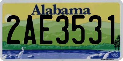 AL license plate 2AE3531
