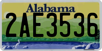 AL license plate 2AE3536