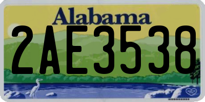 AL license plate 2AE3538