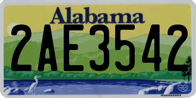 AL license plate 2AE3542