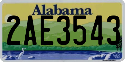 AL license plate 2AE3543