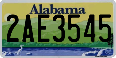 AL license plate 2AE3545