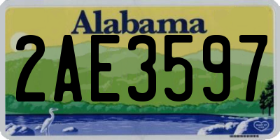 AL license plate 2AE3597
