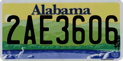 AL license plate 2AE3606
