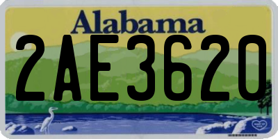 AL license plate 2AE3620
