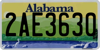 AL license plate 2AE3630