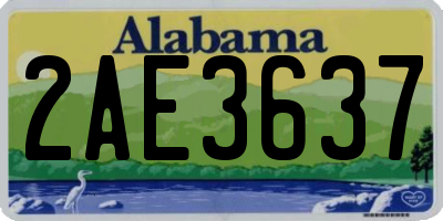 AL license plate 2AE3637