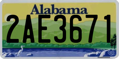 AL license plate 2AE3671