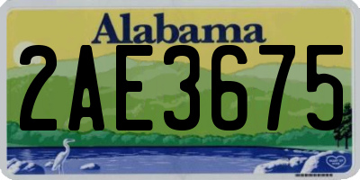 AL license plate 2AE3675