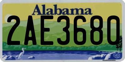 AL license plate 2AE3680