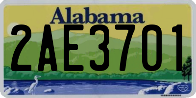 AL license plate 2AE3701