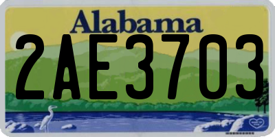 AL license plate 2AE3703