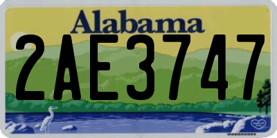 AL license plate 2AE3747