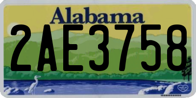 AL license plate 2AE3758