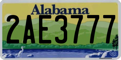 AL license plate 2AE3777
