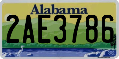 AL license plate 2AE3786