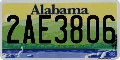 AL license plate 2AE3806