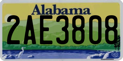 AL license plate 2AE3808