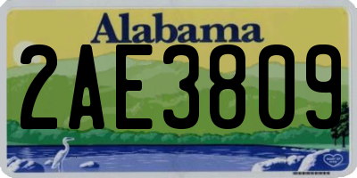 AL license plate 2AE3809