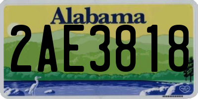 AL license plate 2AE3818