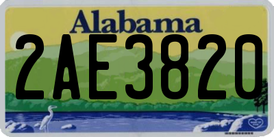 AL license plate 2AE3820