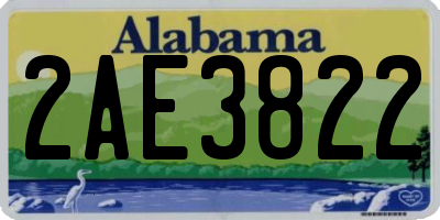 AL license plate 2AE3822