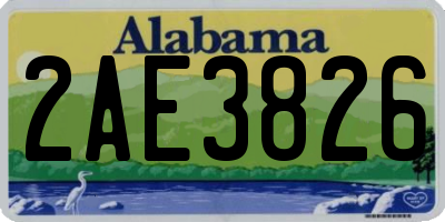 AL license plate 2AE3826