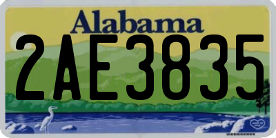 AL license plate 2AE3835