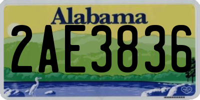 AL license plate 2AE3836