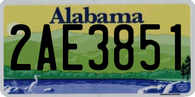 AL license plate 2AE3851