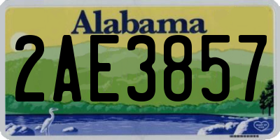 AL license plate 2AE3857