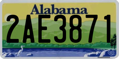 AL license plate 2AE3871