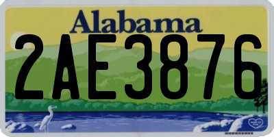 AL license plate 2AE3876