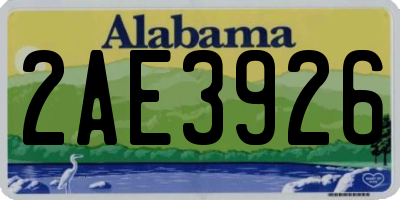 AL license plate 2AE3926