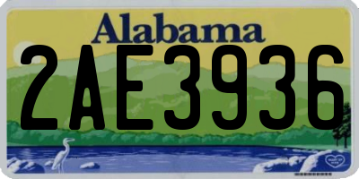 AL license plate 2AE3936