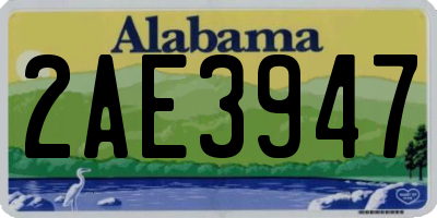 AL license plate 2AE3947