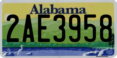 AL license plate 2AE3958