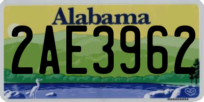 AL license plate 2AE3962