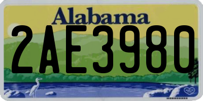 AL license plate 2AE3980