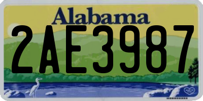 AL license plate 2AE3987