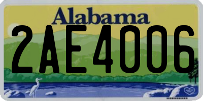 AL license plate 2AE4006