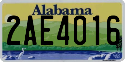 AL license plate 2AE4016