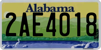 AL license plate 2AE4018