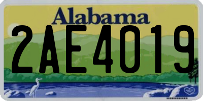 AL license plate 2AE4019